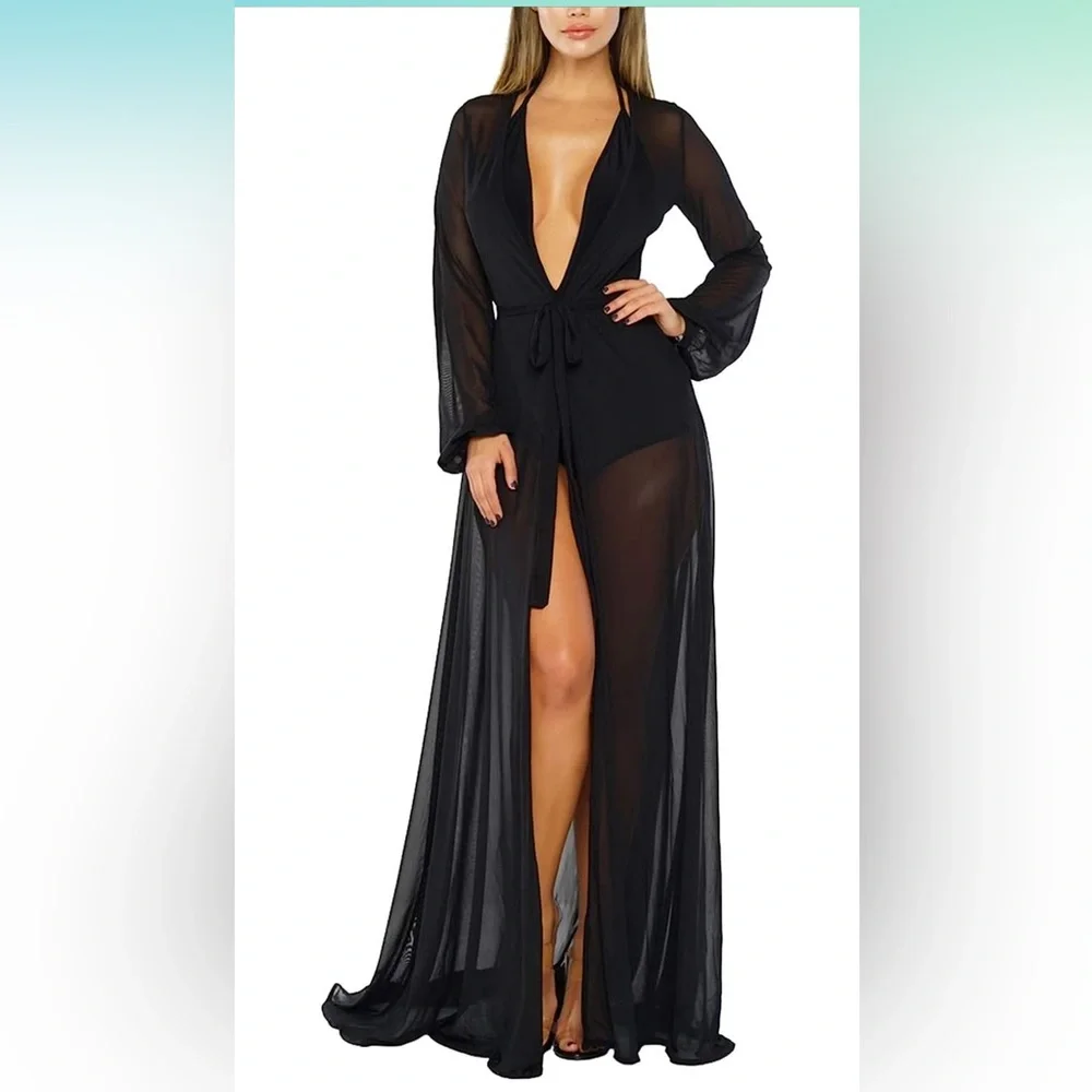 Long sleeve, Wiley, Maxi, bathing suit cover-up - Picture 1 of 5